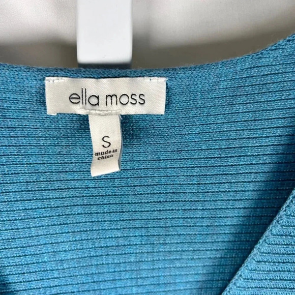 2/$30 Ella Moss Size Small Oversized Ribbed Sweater Teal Soft - Picture 6 of 8